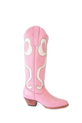 Claire Bow Boot in Pink and Bone