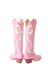 Claire Bow Boot in Pink and Bone