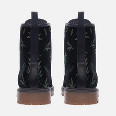 Vegan Leather Combat Boot- Forest Witch Moon