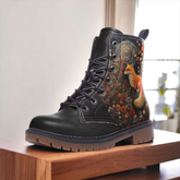 Vegan Leather Combat Boot- Magic Story Fables Forestcore Fox