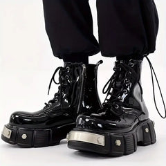 新しいサイバーパンクスタイルのハイトップチャンキーブーツ