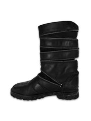 Accordion Zipper Leather Boots Alien