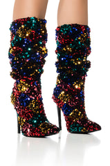 AZALEA WANG JIMENA MULTI SEQUIN STILETTO BOOT