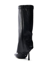 AZALEA WANG TRACKSTAR BLACK STILETTO BOOT