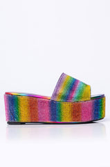 AND ANOTHER ONE SLIP ON FLATFORM SANDAL RAINBOW