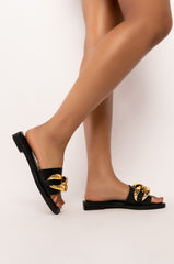 AZALEA WANG ALL DAY LONG FLAT SANDAL IN BLACK