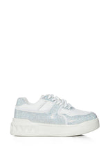 AZALEA WANG BALL GAME SILVER RHINESTONE SNEAKER