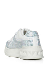 AZALEA WANG BALL GAME SILVER RHINESTONE SNEAKER