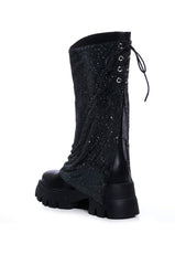 AZALEA WANG BLOOMFIELD EMBELLISHED BOOT IN BLACK