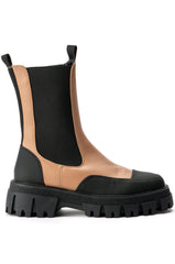 AZALEA WANG GENEVIEVE FLATFORM BOOTIE IN SAND