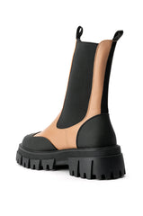 AZALEA WANG GENEVIEVE FLATFORM BOOTIE IN SAND