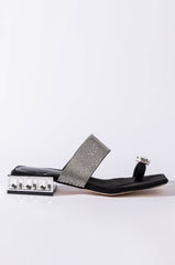 AZALEA WANG DIAMOND DREAMING FLAT SANDAL IN BLACK