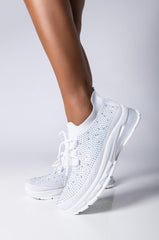 AZALEA WANG DON'T STOP NOW FLATFORM SNEAKER IN WHITE
