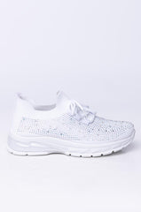 AZALEA WANG DON'T STOP NOW FLATFORM SNEAKER IN WHITE