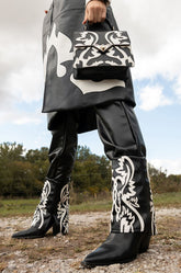 AZALEA WANG ESPERANZA WESTERN BOOTIE IN BLACK WHITE