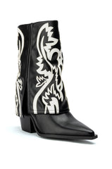 AZALEA WANG ESPERANZA WESTERN BOOTIE IN BLACK WHITE