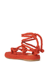 AZALEA WANG EVETTE ORANGE WOVEN SANDAL