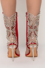 AZALEA WANG FIGHT FOR IT STILETTO BOOTIE IN RED