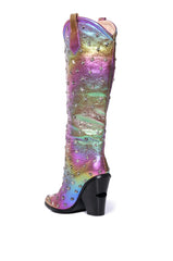 AZALEA WANG FREYA METALLIC PURPLE BOOT
