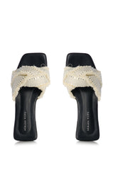 AZALEA WANG HAWKINS CROSS FRONT FLAT RHINESTONE SANDAL