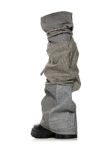 AZALEA WANG HEARTBREAKER BLACK PLAID OVERLAY BOOT