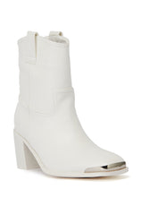 AZALEA WANG JOLYN WHITE WESTERN BOOTIE