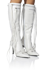 AZALEA WANG JUST FOR YOU STILETTO BOOT IN WHITE