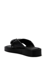 AZALEA WANG KARSYN FLAT SLIP ON SANDAL IN BLACK