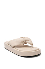 AZALEA WANG KARSYN FLAT SLIP ON SANDAL IN CREAM