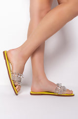 AZALEA WANG KEEP IT REAL FLAT SANDAL IN YELLOW