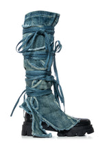 AZALEA WANG KNOXTON DENIM BOOT