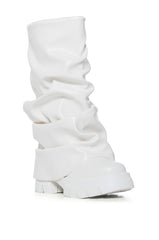 AZALEA WANG MATE MID CALF BOOT IN WHITE