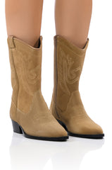 AZALEA WANG MOCO TAN WESTERN BOOT