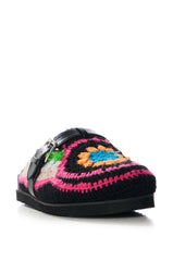 AZALEA WANG MURPHY CROCHET LOAFER IN BLACK MULTI