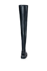 AZALEA WANG NEW RULES THIGH HIGH STRETCH BOOT WITH 4 WAY STRETCH IN BLACK