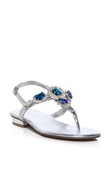 AZALEA WANG OKI EMBELLISHED SANDAL IN SILVER