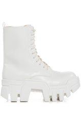 AZALEA WANG OLYMPIA WHITE CHUNKY BOOTIE