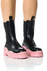 AZALEA WANG ONLY IN MY DREAMS FLATFORM BOOTIE IN PINK