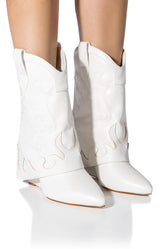 AZALEA WANG SEA FOLD OVER BOOT IN WHITE