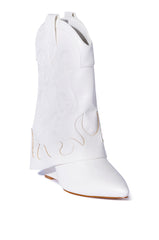 AZALEA WANG SEA FOLD OVER BOOT IN WHITE