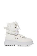 AZALEA WANG PEACHY MONOCHROMATIC SNEAKER IN WHITE
