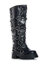 AZALEA WANG RAIMO BLACK SILVER HARDWARE BOOT