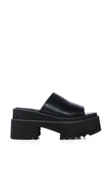 AZALEA WANG SAFIA CHUNKY BLACK SANDAL