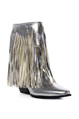 AZALEA WANG SCARLETT METALLIC CHUNKY BOOTIE IN SILVER