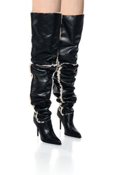 AZALEA WANG SONNET FAUX FUR LINED THIGH HIGH BOOT IN BLACK