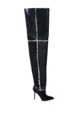 AZALEA WANG SONNET FAUX FUR LINED THIGH HIGH BOOT IN BLACK