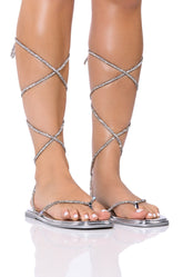 AZALEA WANG STARSTRUCK SILVER PU SANDAL