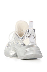 AZALEA WANG SUPER SMOOTH SILVER CHUNKY SNEAKER