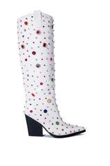 AZALEA WANG FUJI SWEET TREAT EMBELLISHED WESTERN BOOT IN WHITE