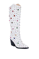 AZALEA WANG FUJI SWEET TREAT EMBELLISHED WESTERN BOOT IN WHITE